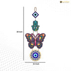 Artvibes Designer Butterfly Wooden Wall Hanging For Luck Properity For Home Decoration | Livingroom | Spiritual Decor Items | Wall Illustrations | Ethnic Wall Decor | Wall Art Print (WH_8508N)