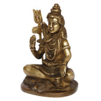 ARTVARKO Lord Shiva Idol Brass Metal Bhagwan Shiv Murti Statue Home Décor Warming for House Mandir Puja Temple Pooja Showpiece Gift with Trishul Copper & Gold 5.5 Inch