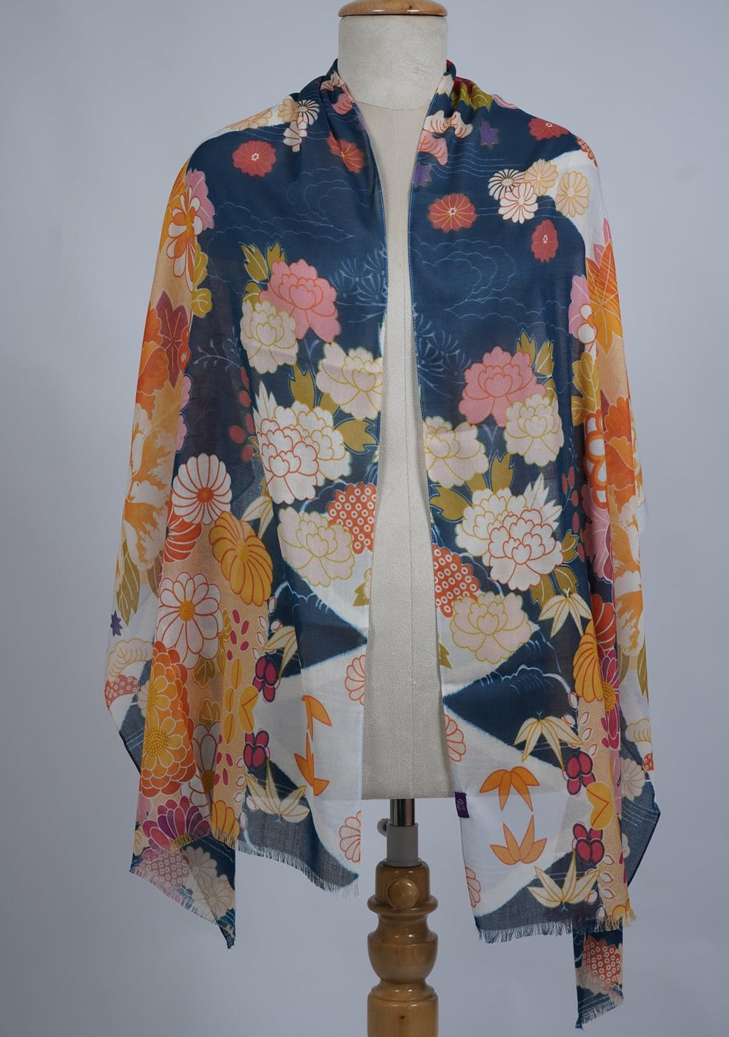 VIC Cotton Modal Digital Print Scarf for Women | Digital Print Designer Stole | Soft Lightweight Luxury Wrap | Premium Silk Modal Blend | 55 x 170 cm | VIC-SM-DP5517 (floral kimono)