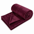CB HOME Super-Soft All Season Fleece Double Blanket Cozy Comfort Fleece Blanket Ultra-Soft Fluffy & Warm, 90 X 90 Inches (Maroon) Kafalo