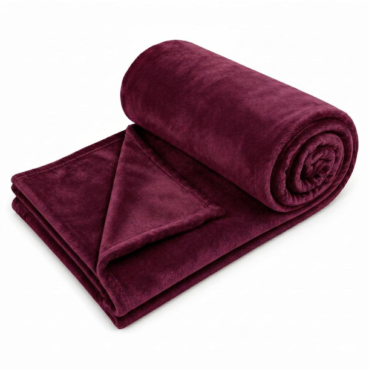 CB HOME Super-Soft All Season Fleece Double Blanket Cozy Comfort Fleece Blanket Ultra-Soft Fluffy & Warm, 90 X 90 Inches (Maroon) Kafalo