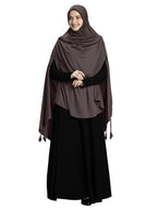Mehar HIJAB'S MUSLIM MODEST WOMEN'S STYLISH HIJAB ULEMA DRIP DROP (Formal Grey, X-Large)