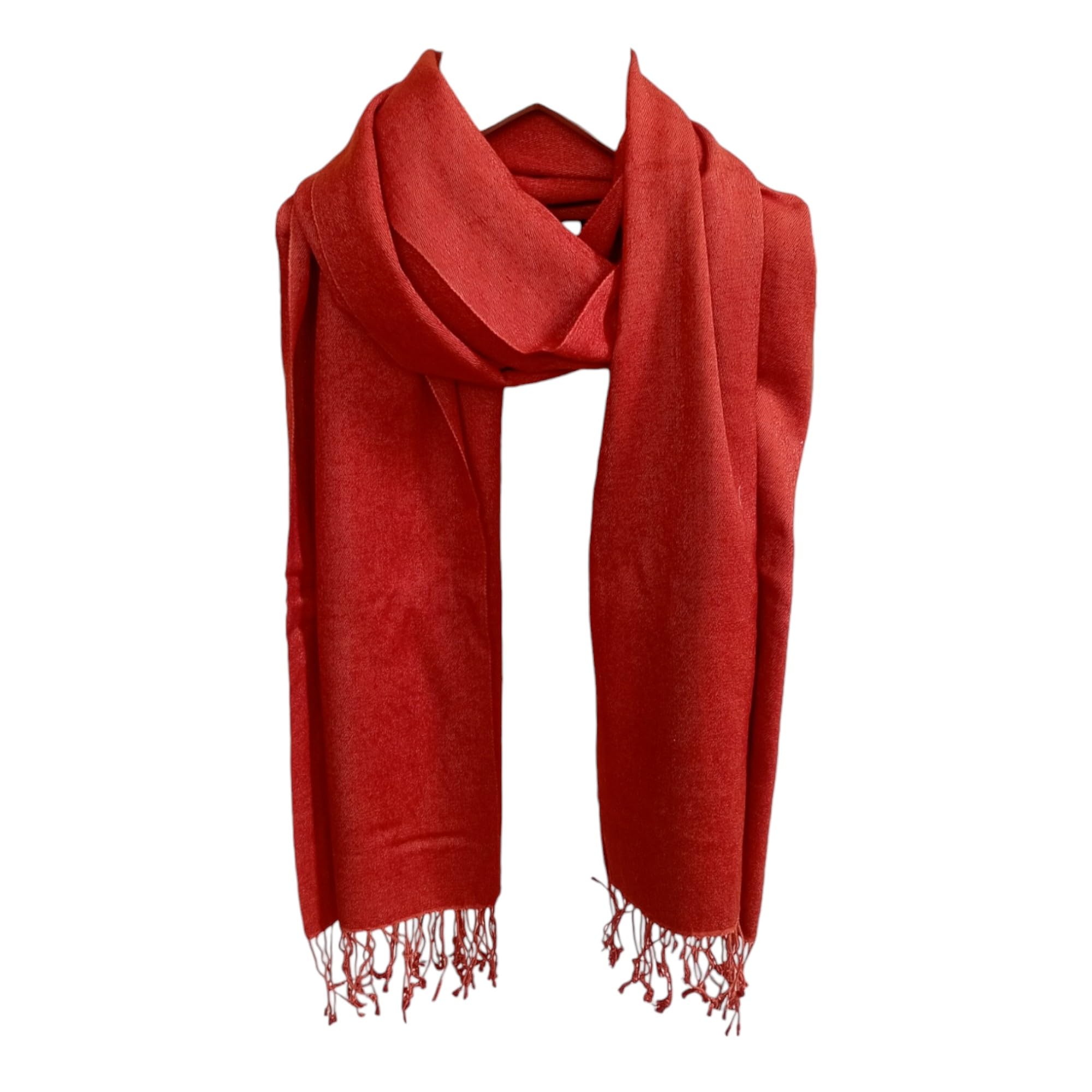 Graziemille Pure Pashmina For Women RUST SMALL