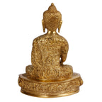 ARTVARKO Brass Buddha Statue in Medicine Mudra Life Story Hand Carved Home Decor Chinese Tibet Buddhism Big Idol for Home Decoration Height 9.5 Inches