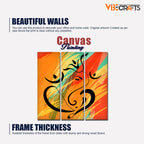 VIBECRAFTS Abstract Ganesh Ji Art 3 Pieces Canvas Wall Painting Fitted With Wooden Frame For Home | Office | Living Room | Gifts (PTVC3Pcs1_9553)