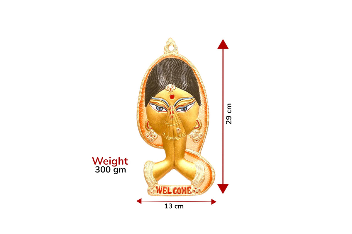 KridayKraft Door Hanging Metal Welcome Lady Multicolor Decorative for Home,Office & Room,Showpiece Figurines