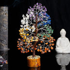 AILEXIM 300 Beads Crystal Tree | 7 Chakra Crystal Tree | Showpiece Good Luck and Positive Energy | Showpiece for Living Room | Natural Healing Gemstones Money Tree | Feng Shui Seven Chakra Tree