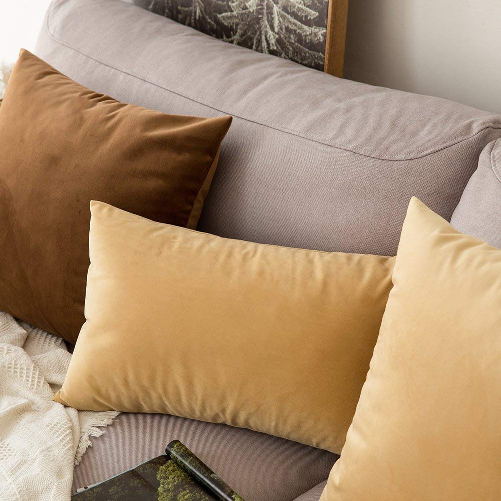 Khooti Velvet Cushion Cover, 24x24 (Brown) (Pack of 5)