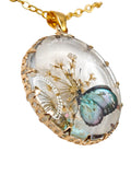 Sapraa Trends White real flower preserved Teardrop Pendant Set with Gold Chain | Handmade Resin Jewelry for Girls | Glossy Finish | Trendy & Gift-Ready