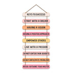 Artvibes Keys to Success Quotes MDF Wood Wall Hanger Ornaments | Quotes Decor Item | Motivational Wall Decor | Wall Accent | Graphic Art | Gift Items | Office Wall Decoration Items (WH_9321N)