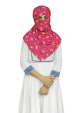 Switchon Rayon Anti Pollution Full face Tie Dye Scarf UV Sun Rays Protection Hijab scarf for women and Girls (Red_Black)