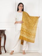 RAI SAHAB Printed Cotton Women Scarf, Stole, Fancy Scarf(ST-124MUSTARD10)
