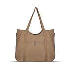 Women’s Tote Bag with Zipper & Adjustable Shoulder Strap – Lightweight Large Handbag for Work, Travel & Daily Use (BROWN)