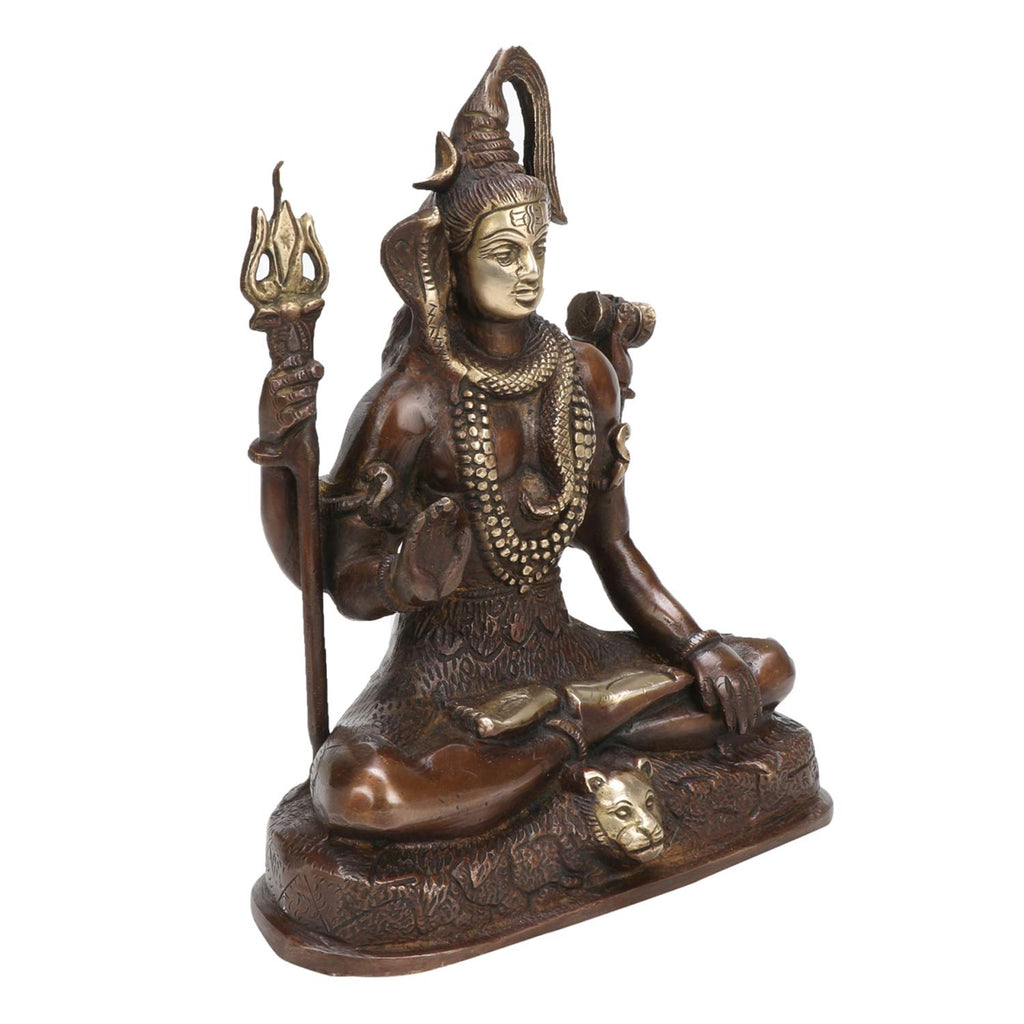 ARTVARKO Brass Murti Lord Shiva in Blessing Posture Shiv Idol Statue for Shivaratri Maha Shivaratri Copper Color Height 8.5 Inch 1Pcs Standard.