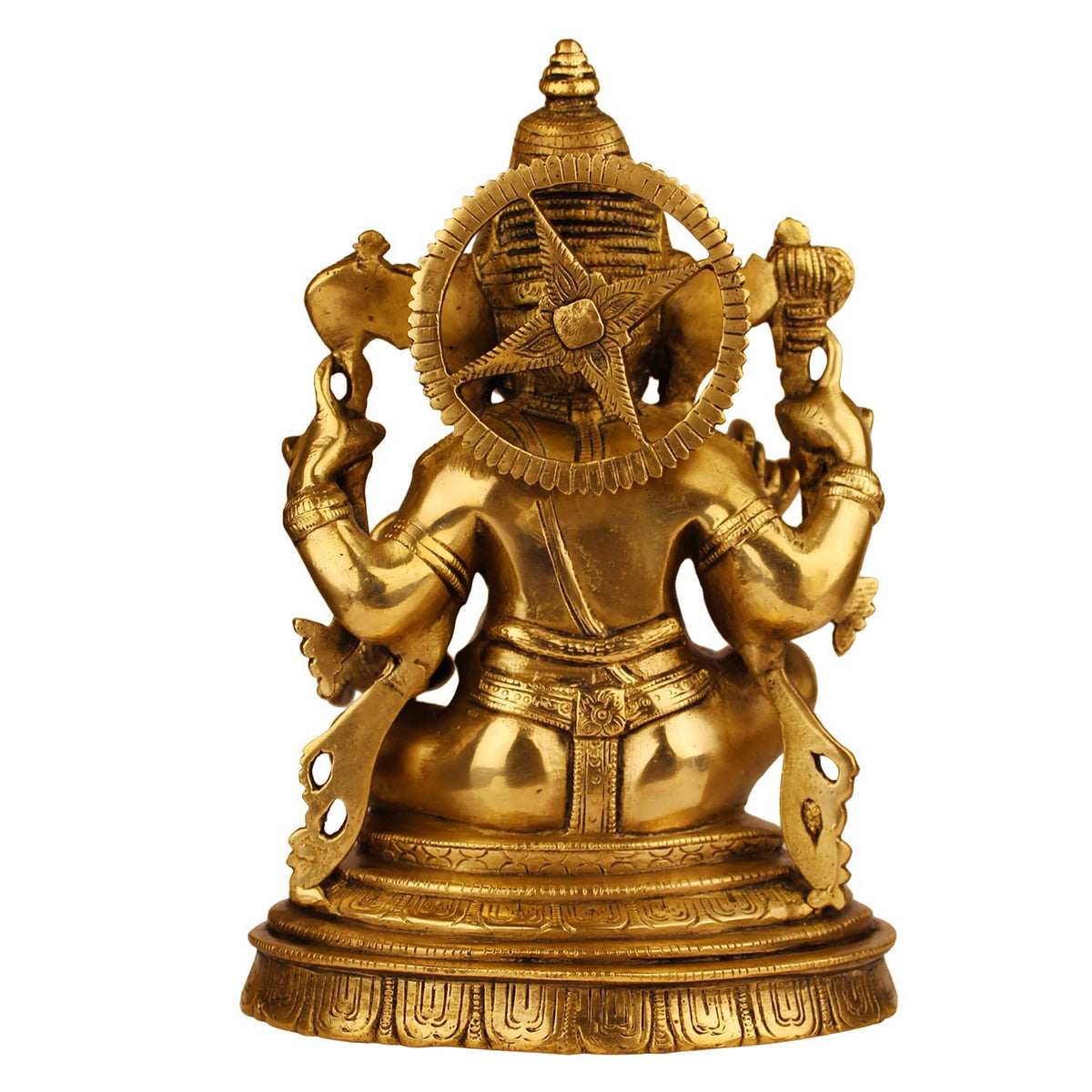 SVARUP Brass Ganesha Idol for Home Decoration Ganpati Statue Murti for Gift Height 11 Inch Weight 4.4 Kg Color Gold