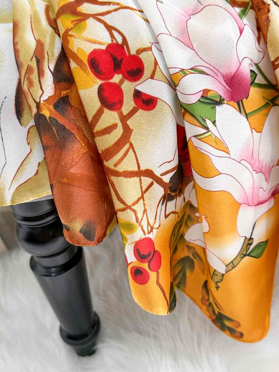 CrossKulture Printed Poly Silken feel Scarf Stole for Women | Stylish, Soft, & Lightweight | Satin Feel Neck, Hair, Head Scarf for Women (Colour_59)