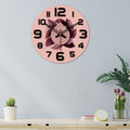 VIBECRAFTS Leaves Printed Pattern Wooden Wall Clock for Home Decor | Office | Livingroom | Bedroom | Cafe | Gifts (WWCVC1Pcs_15064)