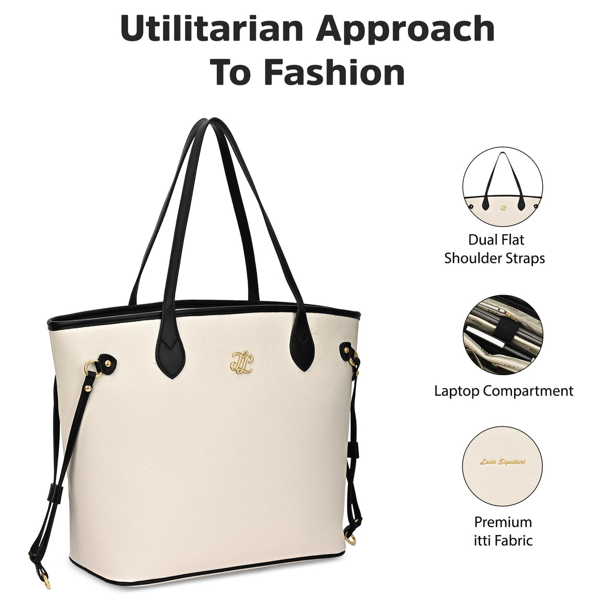 Lavie Signature Women's Canva 15 Inch Laptop Tote Handbag | Tote Bag for Work | Ladies purse | Stylish Shoulder Bag | Gift for Women