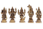 ARTVARKO Brass Dashavtar Lord Vishnu Ten Incarnations Avatar Set Dashavatara Murti Gold (Small Size 3x2.5x6 cm)