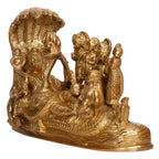 ARTVARKO Vishnu Parivar (Vishnu, Shiv, Brahma, Laxmi, Saraswati, Yama, Garud, Narad, Naag Devi) Brass Idol Showpiece L8xB3 xH3 Inches