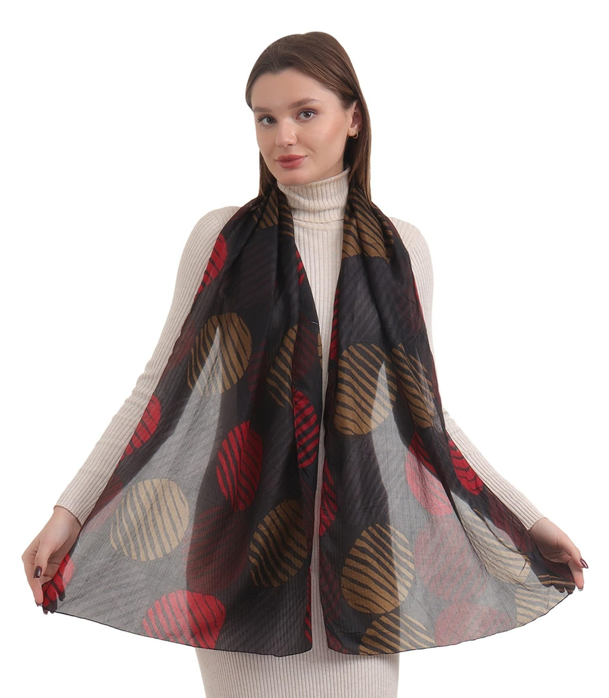 EH 100% Pure Mulberry Silk Scarf for Women, head scarf, neck scarf, hair scarf, digital printed long (22 X 72) (MC 25)