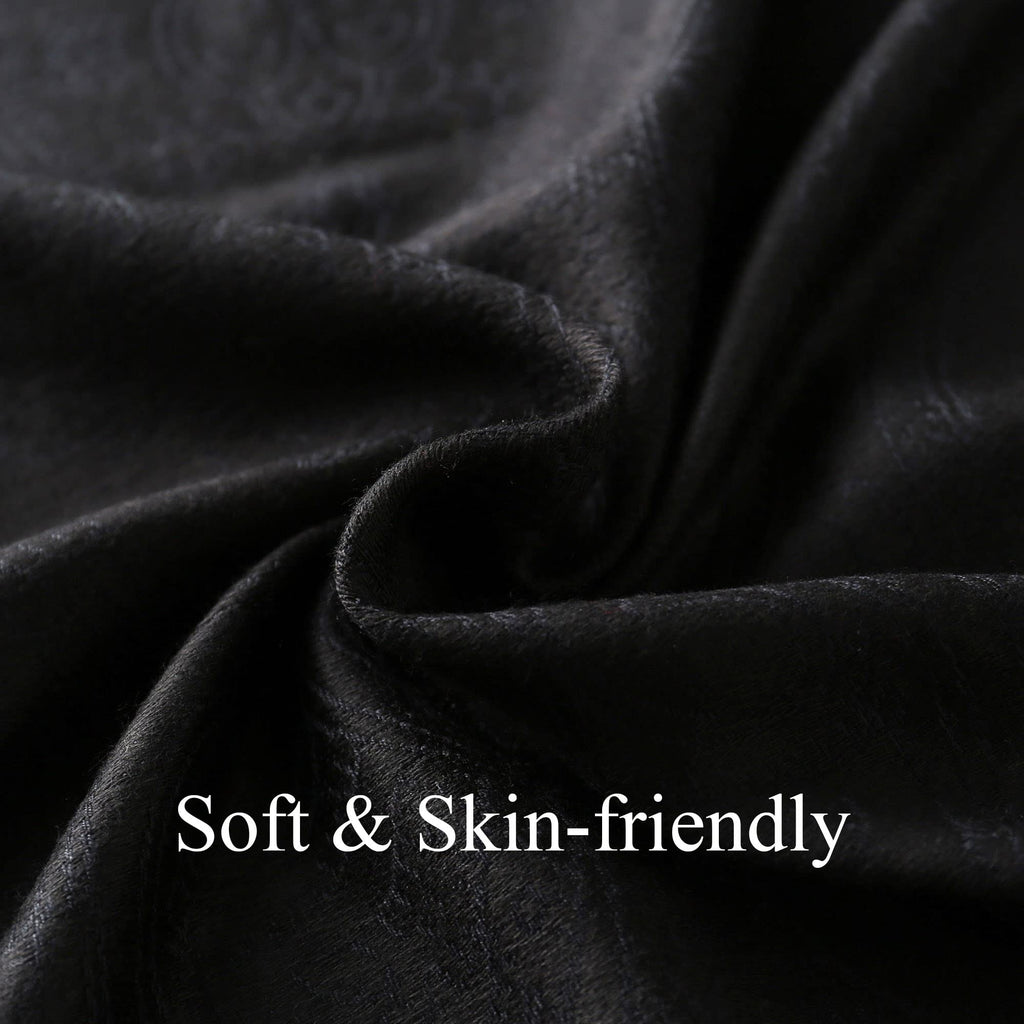 Ciormis Two Tone Silky Paisley Pashmina Shawl Scarf, Soft Women's Rave Jacquard Pashminas Wrap Scarves, N#. Black Paisley, 79*28