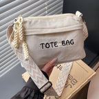 Street27 Women’s Premium Corduroy Tote Bag with Adjustable Wide Strap, Multi-Pocket Crossbody & Shoulder Handbag, Lightweight Everyday Carry with Secure Zipper Closure | (Beige)