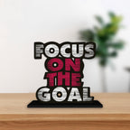 Artvibes Wooden Idols and Figurine Focus On The Goal Quote Table Decor for Office Desk Showpiece | Home Decoration | Living Room | Modern Gifting Item (Sp_1140), Inspirational