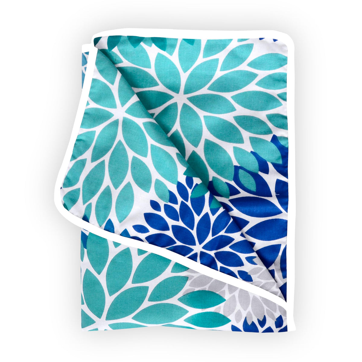 Divine Casa Floret 100% Cotton Single Kids Dohar | 120 GSM | Soft & Lightweight Throw Blanket | Cozy & Breathable Bedding | All-Season Comfort | 140 x 100 CM, Blue Aqua Kafalo