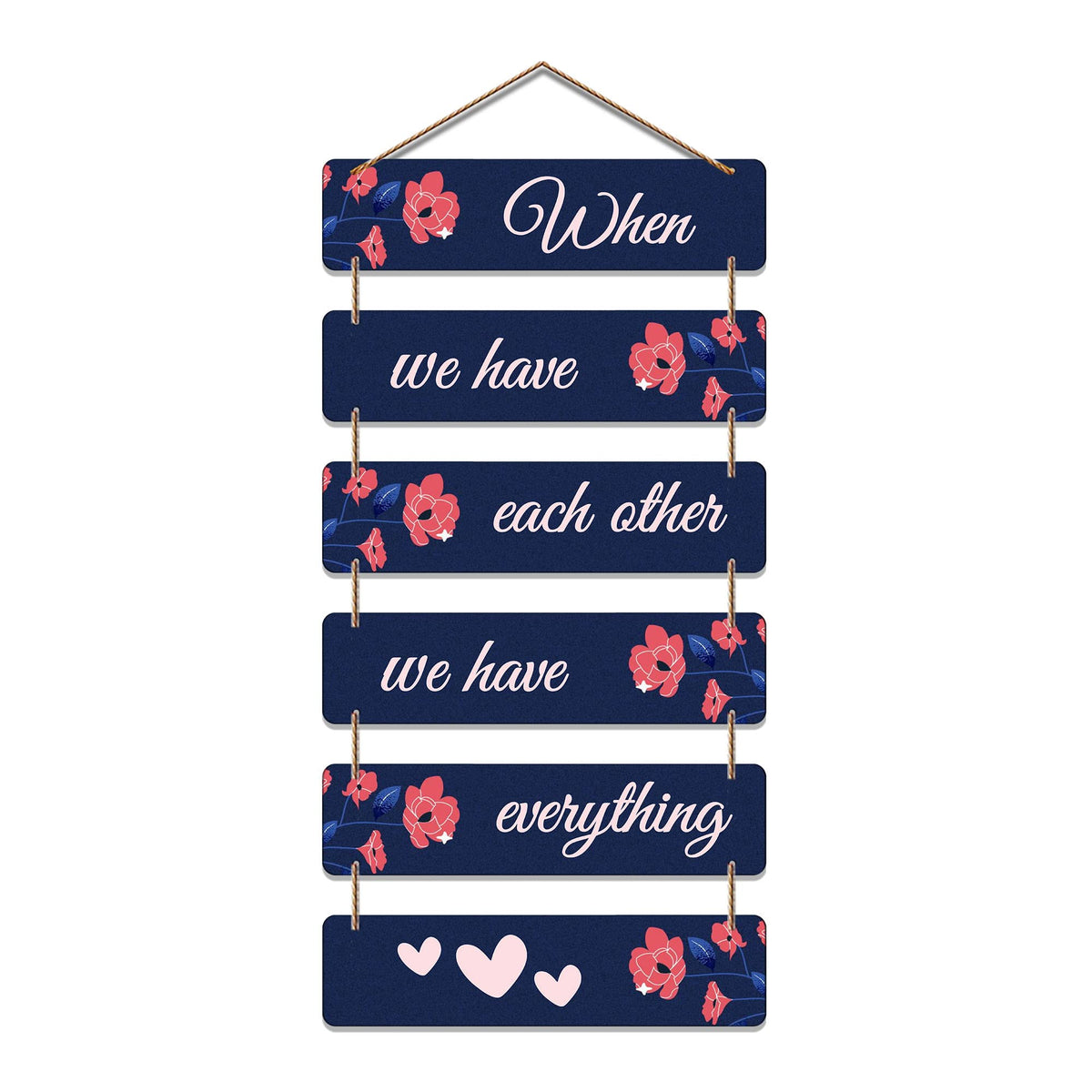 Artvibes Decorative Wall Hanging Wooden Art Decoration item for Living Room | Bedroom | Home Decor | Gifts | Quotes Decor Item | Wall Art For Hall | Mdf Wall Decoration, Set of 6 (WH_3254NR)