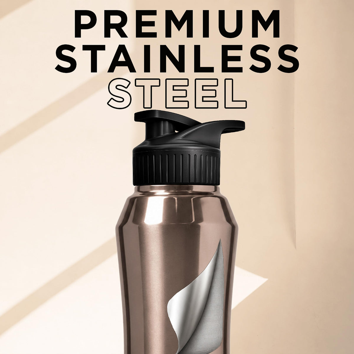 Speedex Stainless Steel Water Bottle 1 Ltr, Leak Proof Sipper Cap, BIS Approved 1000 ml Metal Bottle For Daily, Office, School, Gym, Travel Use for Men, Women, Kids, Adults, Copper Gold, Set of 1