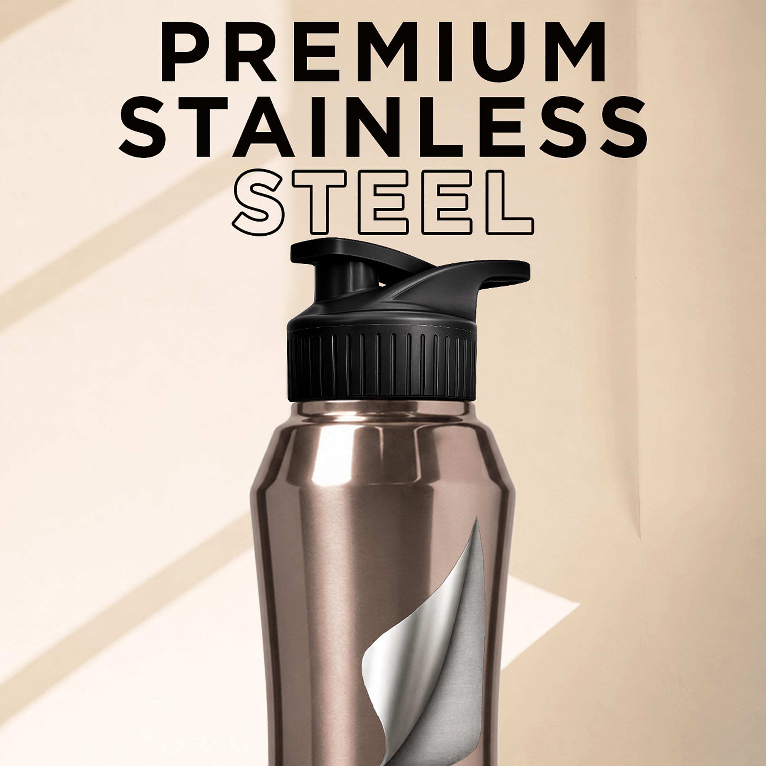 Speedex Customised Stainless Steel Sipper Water Bottle 1 Ltr with Engraved Name – Personalised Flip Cap Bottle for Kids, Adults, School, Sports, Gym, Copper Gold, Set of 1