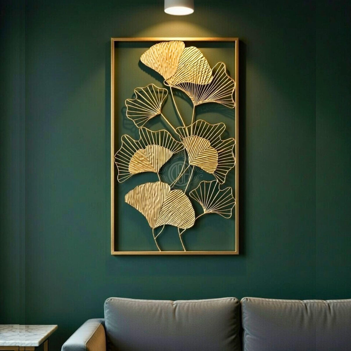 DSH CRAFTING YOUR CURIOSITY Gold Metal Wall Decor Leaf Wall Hanging Sculpture For Living Room Bedroom Office Restaurant. (iWART-36-OSLO)