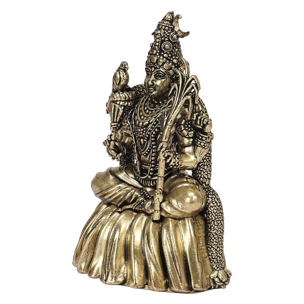 SVARUP Fine Brass Goddess Rajarajeshvari Idols Rajarajeshwari Raj Rajeshvari Tripura Sundari Murti Lalitha Devi Statue Height 10 cm.