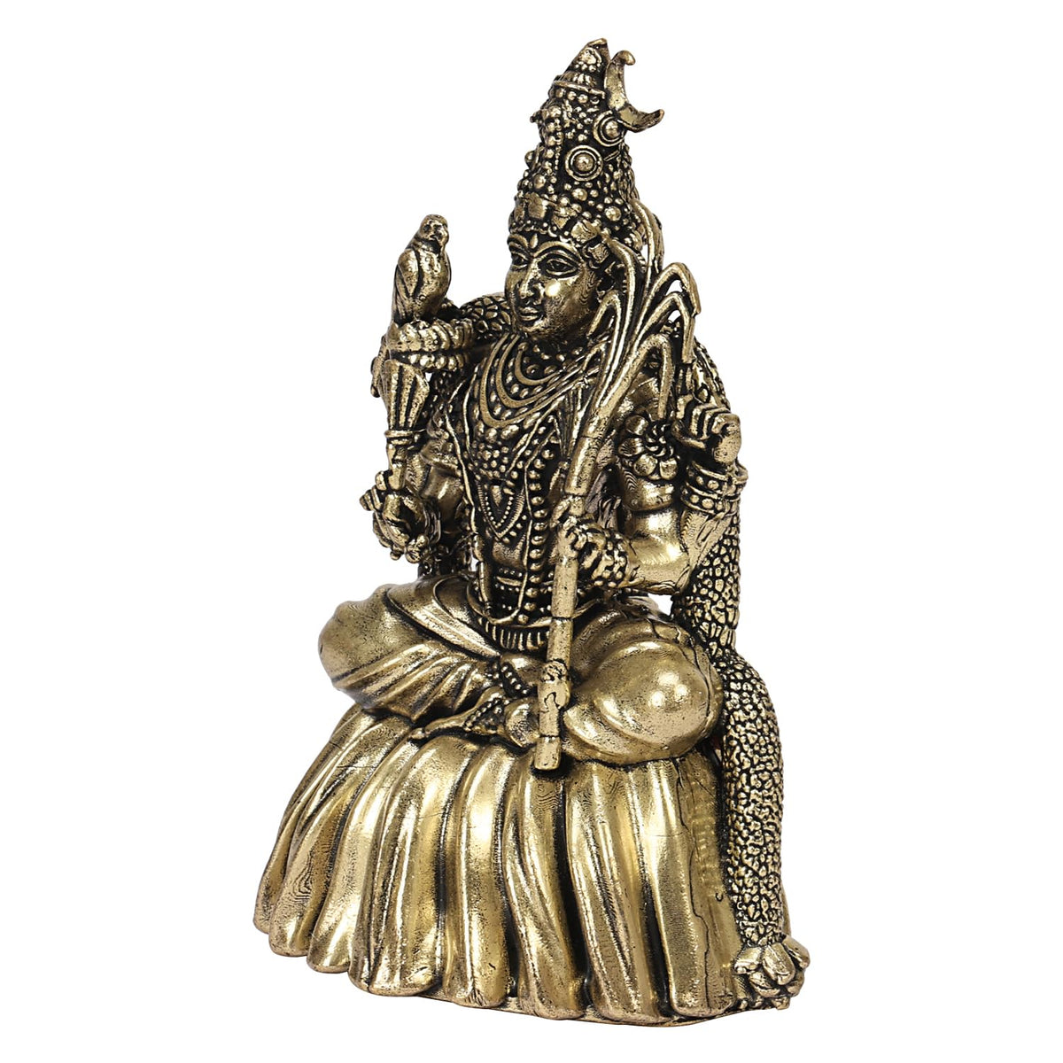 ARTVARKO Brass Goddess Rajarajeshvari MATA Lalitha Devi Tripura Sundari Statue for Home Decor Puja Mandir Temple 4 Inch