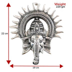 Metal Ganesha ji Statue,Ganpati Wall Hanging Sculpture Lord Ganesh Idol Lucky Feng Shui Wall Decor Your Home, Office,Religious Gift Article (Silver)