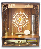 Aquatic Craft Pine Home Temple Pooja Mandir, 20 Cm, 42 Cm, Brown