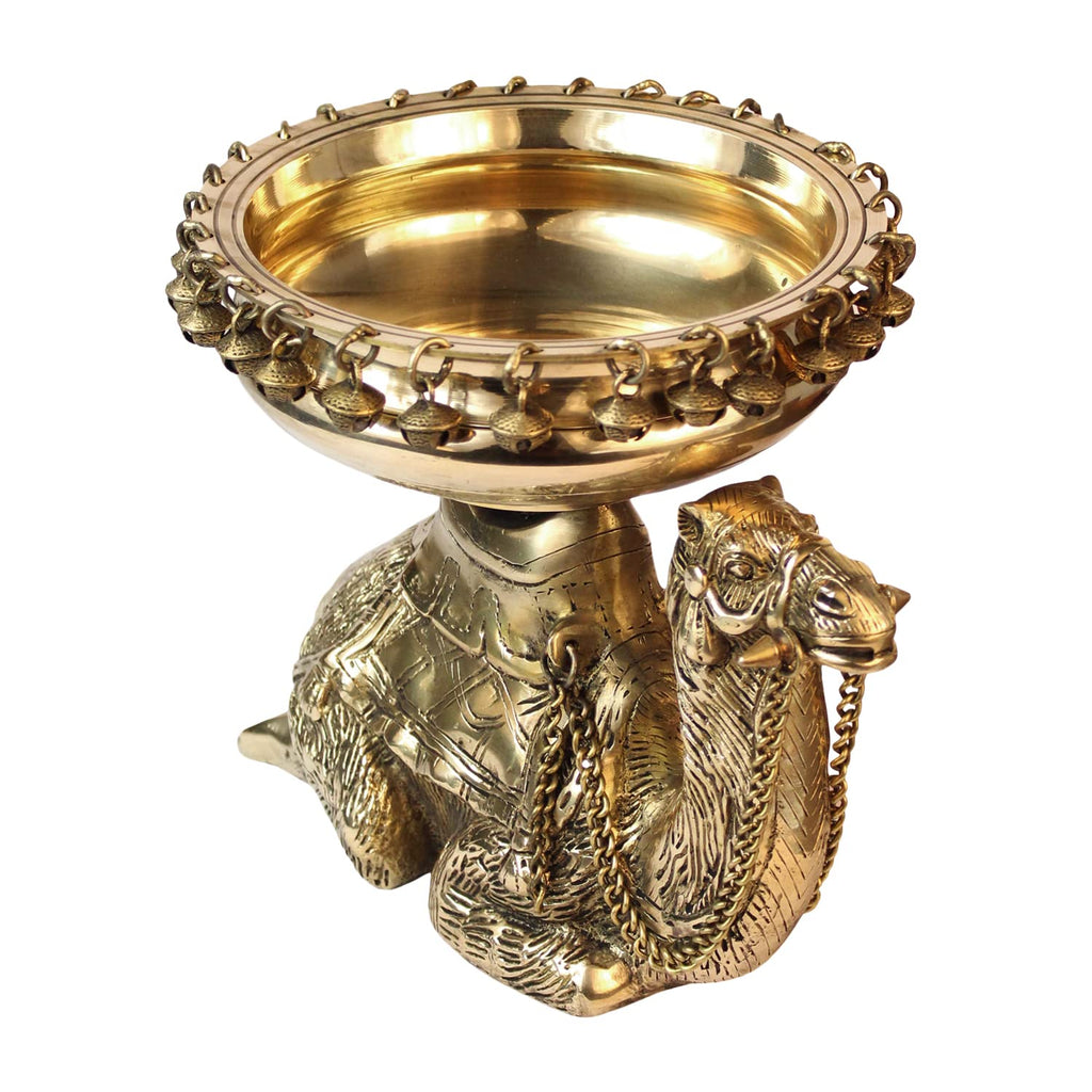 ARTVARKO Brass Urli Ethnic Traditional Camel Urli Decorative Flowers Floating Floral Candles Bowl for Home Office Decor Gift11 Inch