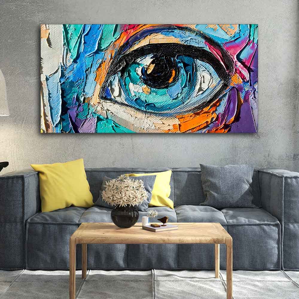 VIBECRAFTS Canvas Paintings for Living Room Drawing Room Abstract Picture of a Beautiful Girl's Eye Canvas Wall Painting Fitted with Wooden Frame for Home|Office|Gift(PTVCH_2290N)