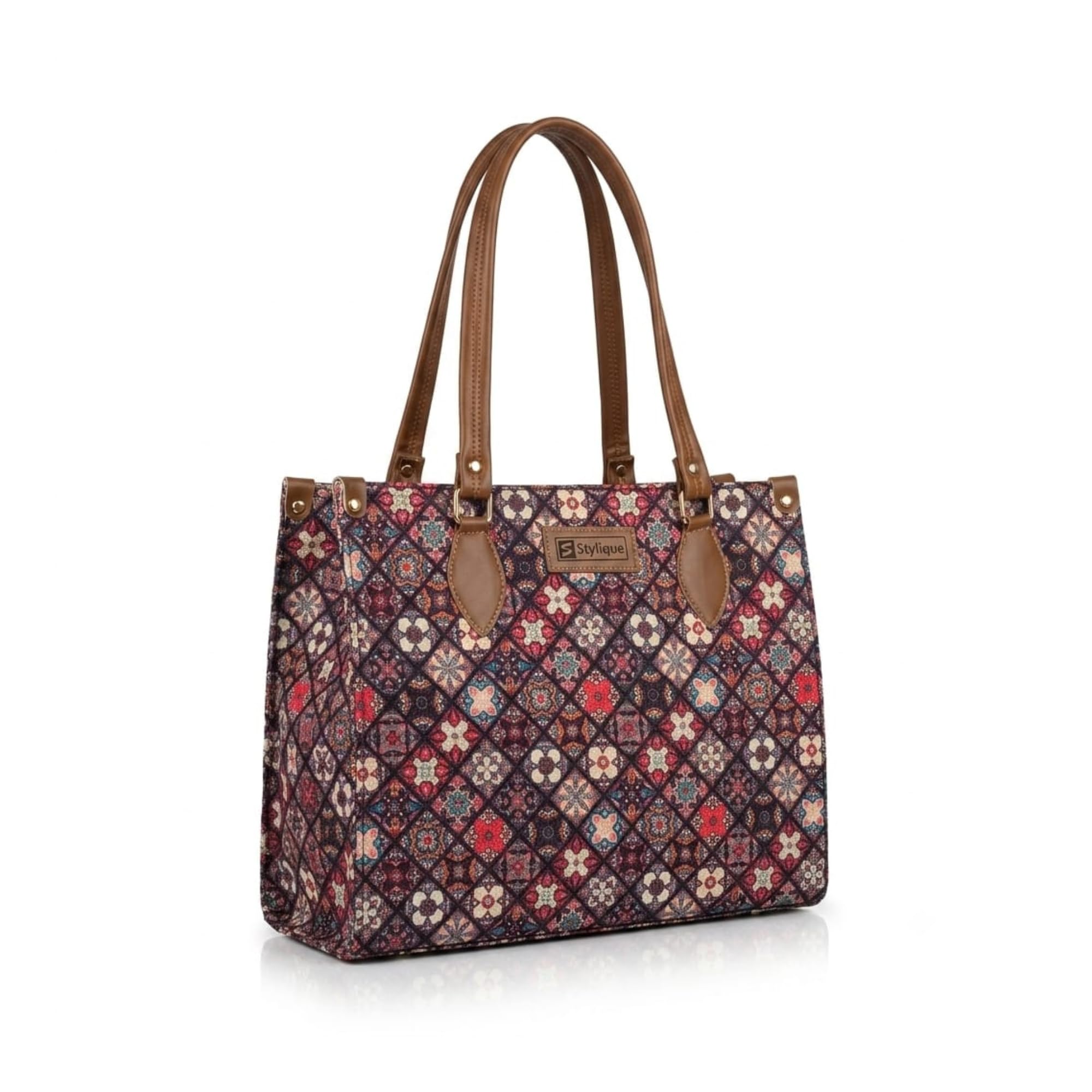 Stylique Premium Jute Tote Bag for Woman | Big Size Hand Bag for Women | Tote Bag with Zipper| Stylish Shopping Bag for Women with Spacious Storage - 14 Inches (Brown)