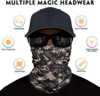 KETKAR Sun UV Protection Face Cover Scarf Mask Neck Gaiter Breathable Windproof Bandana_Free Size(Pack Of 09)