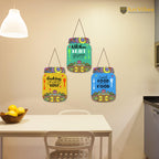 Artvibes Good Food Good Life Quotes Printed Wooden Wall Hanging for Kitchen | Cafe | Restaurant | Dining Room | Quotes Decor Item | Wall Poster | Food Quote Decoration | Gift Item (WH_8922N), Set of 3