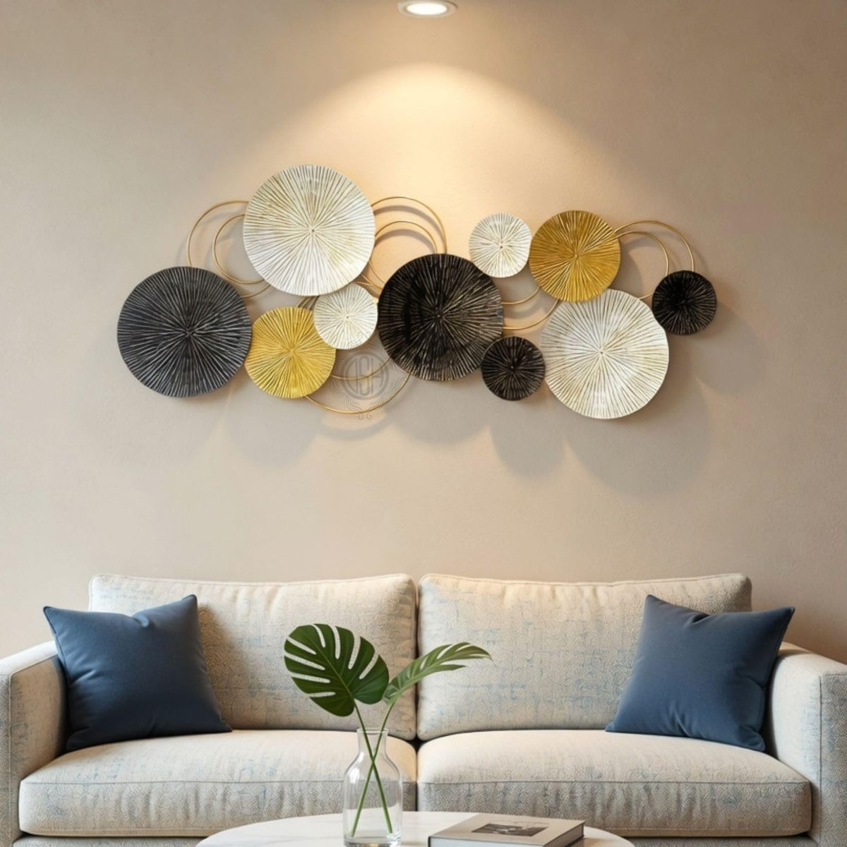 DSH CRAFTING YOUR CURIOSITY Dsh Metal Wall Art Wall Sculpture Wall Hanging Showpiece Perfect For Home, Hotel (17-Circle-Black)
