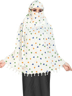VASTTRAM Women's Pure Cotton Long Scarves Female Scarf Cum Mask Usable For Driver Anti Pollution Full Face Cover With UV Sun Rays Protection, White