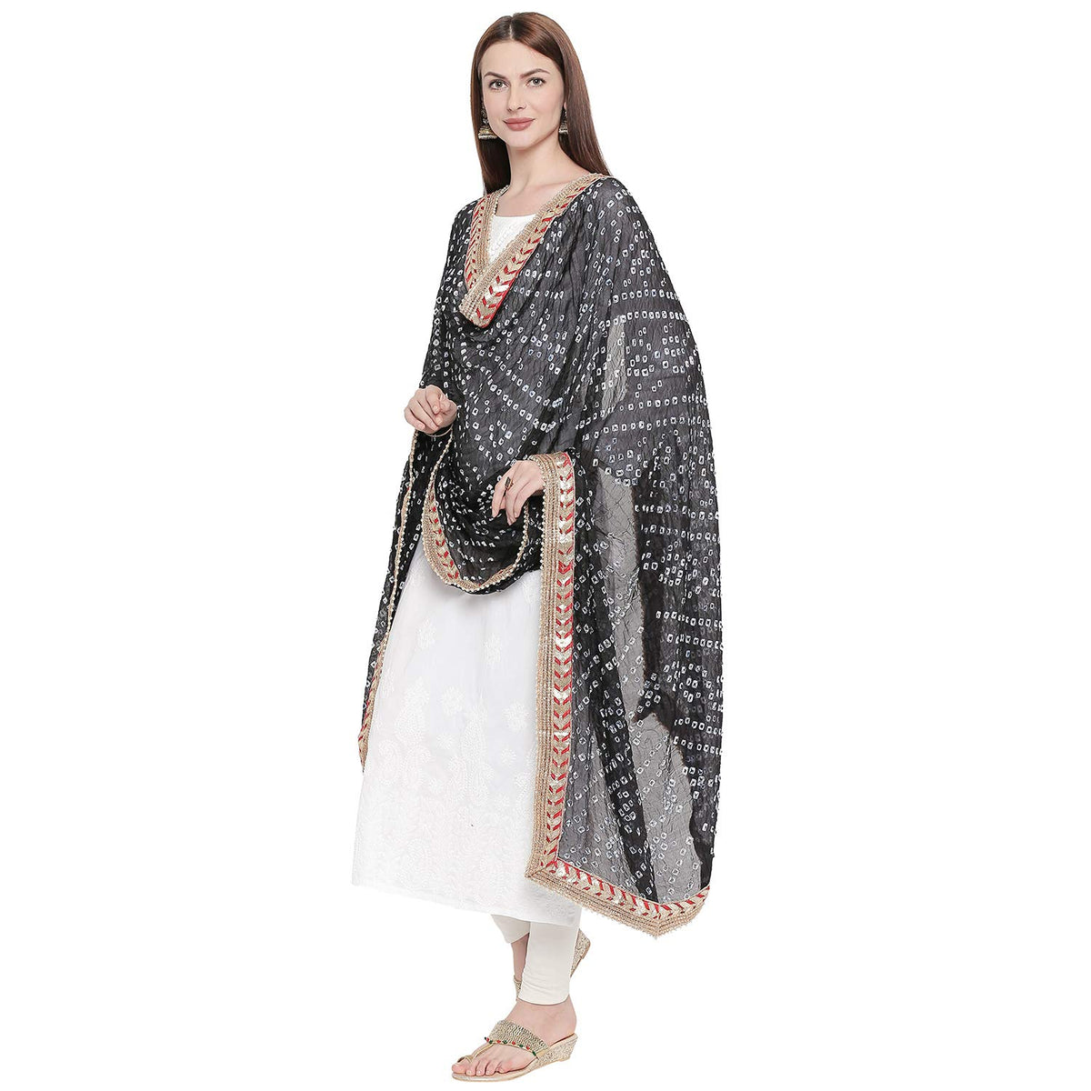 Dupatta Bazaar Women's Dupatta (DB1791_Black_Free Size)