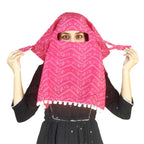 Switchon Cotton Multi Color Bandej Print Female Scarf Hijab For Women For 12 Yrs And Above (Rani-White)