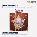 VIBECRAFTS 3 Pieces Beautiful Shree Ganesha Canvas Wall Painting Fitted With Wooden Frame For Home | Office | Living Room | Gifts (PTVC3Pcs1_9560)