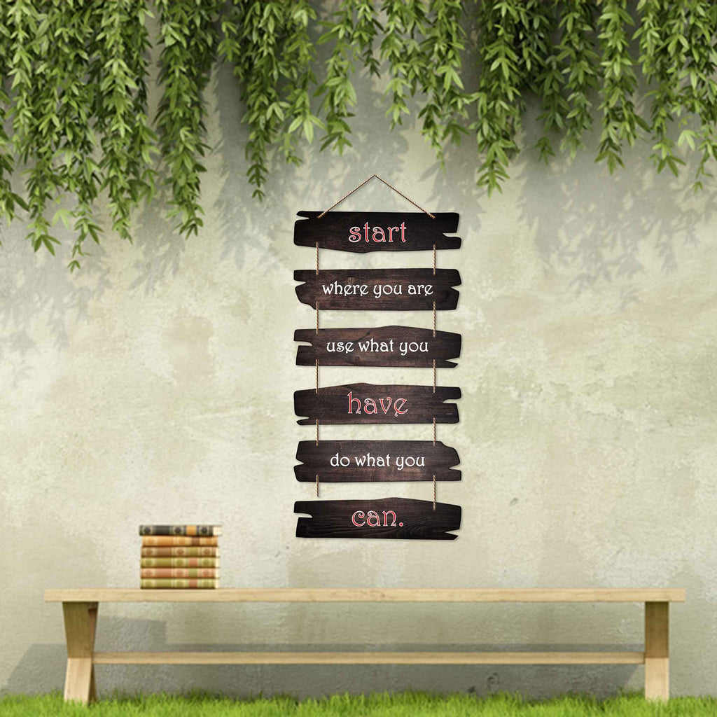 Artvibes Start Where You Are Wall Hanging Wooden Art | Quotes Decor Item | Wall Poster | Office Wall Decoration Items | Inspirational Quotes Wall Art | Mdf Wall Decoration | Gift Items (WH_3224N)