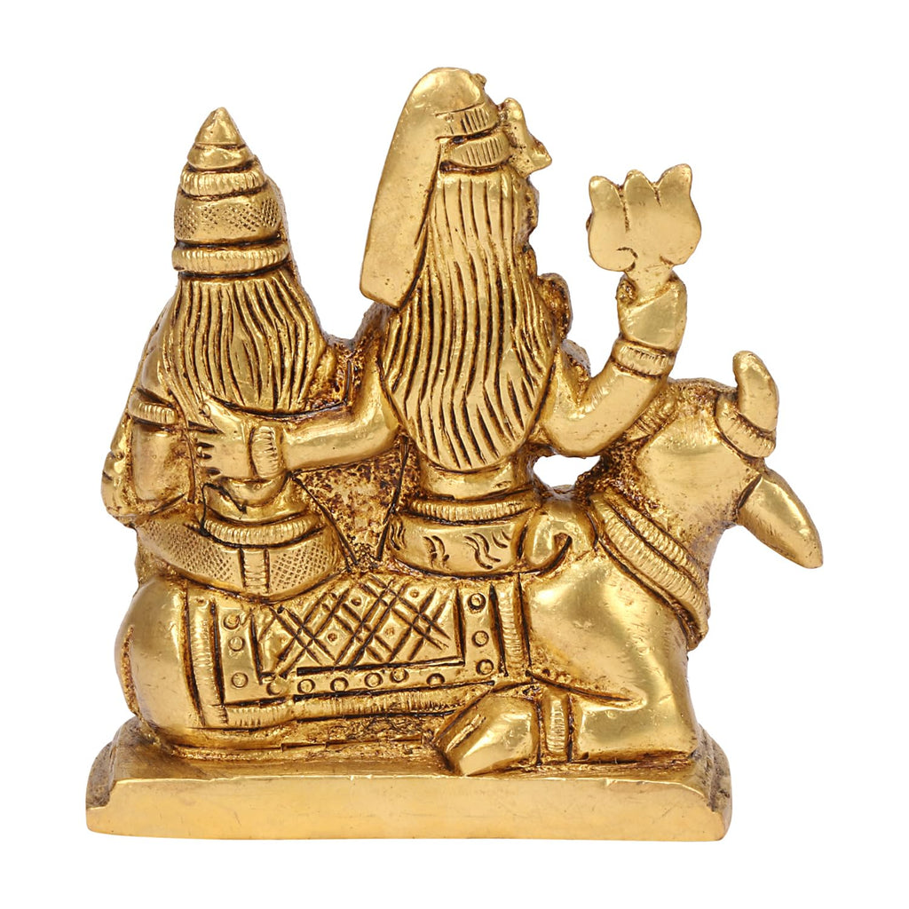 SVARUP Brass Shiva Parvati Shiv Parivar Shankar Bhagwan Ganesh Family Murti Idol Statue Sculpture 3 Inch