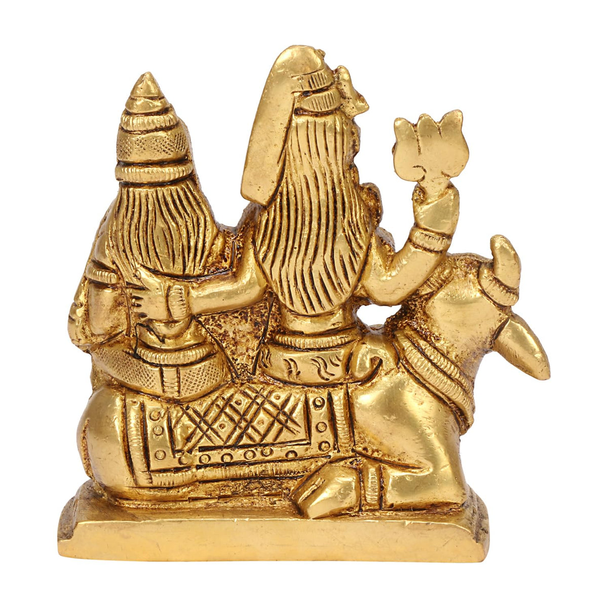 SVARUP Brass Shiva Parvati Shiv Parivar Shankar Bhagwan Ganesh Family Murti Idol Statue Sculpture 3 Inch